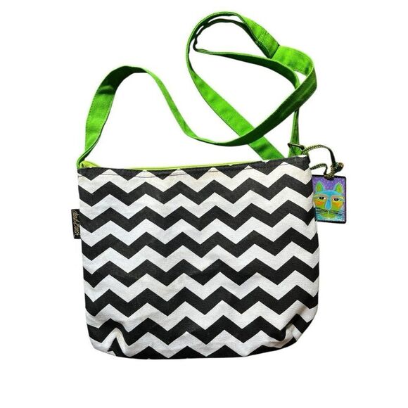 Laurel Burch Colorful Beaded Kitty Cat Crossbody Bag Zip Exterior Pockets - Picture 3 of 9